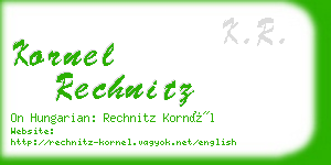 kornel rechnitz business card